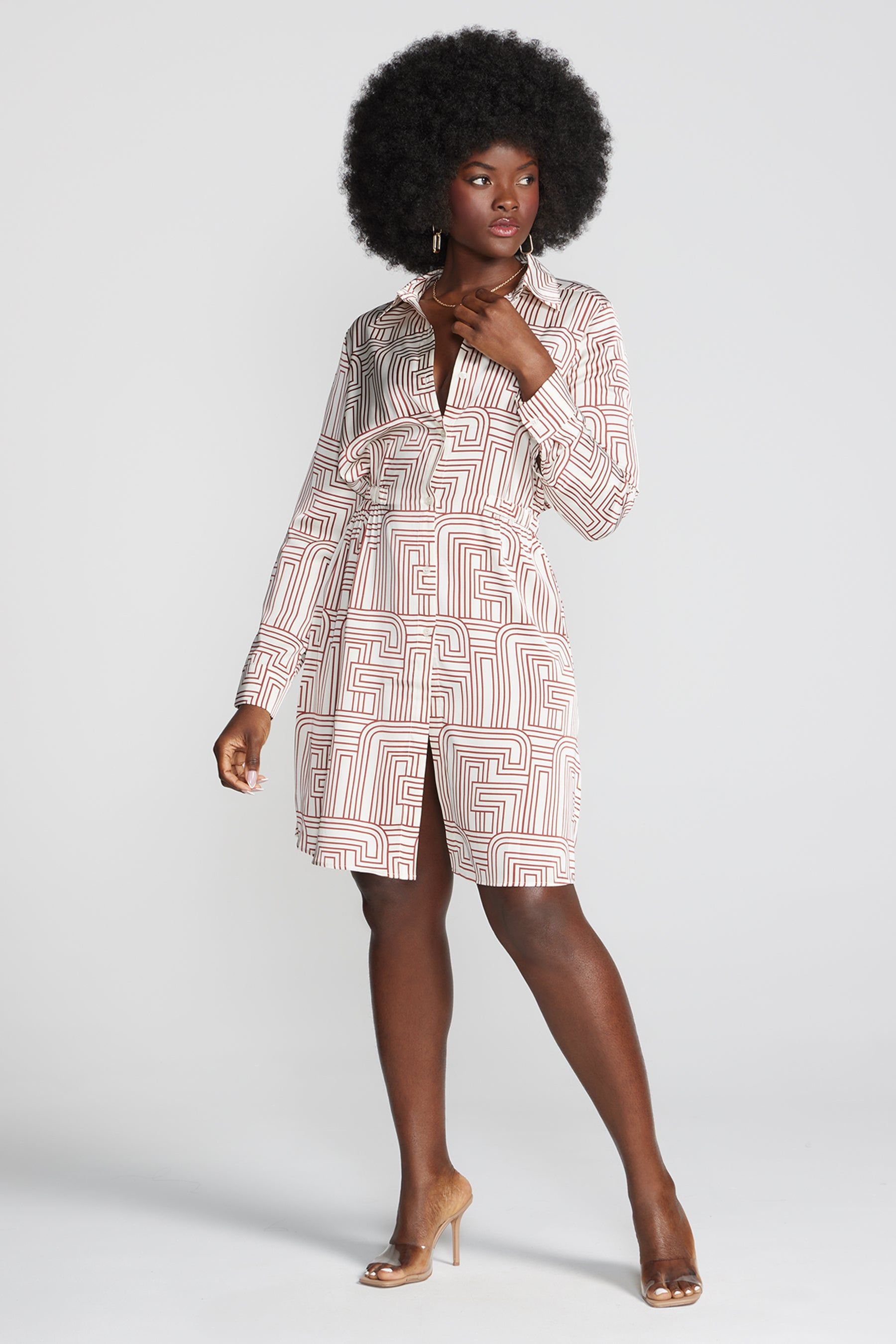 Printed Button Down Shirtdress sold by Lord & Taylor product image thumbnail 2