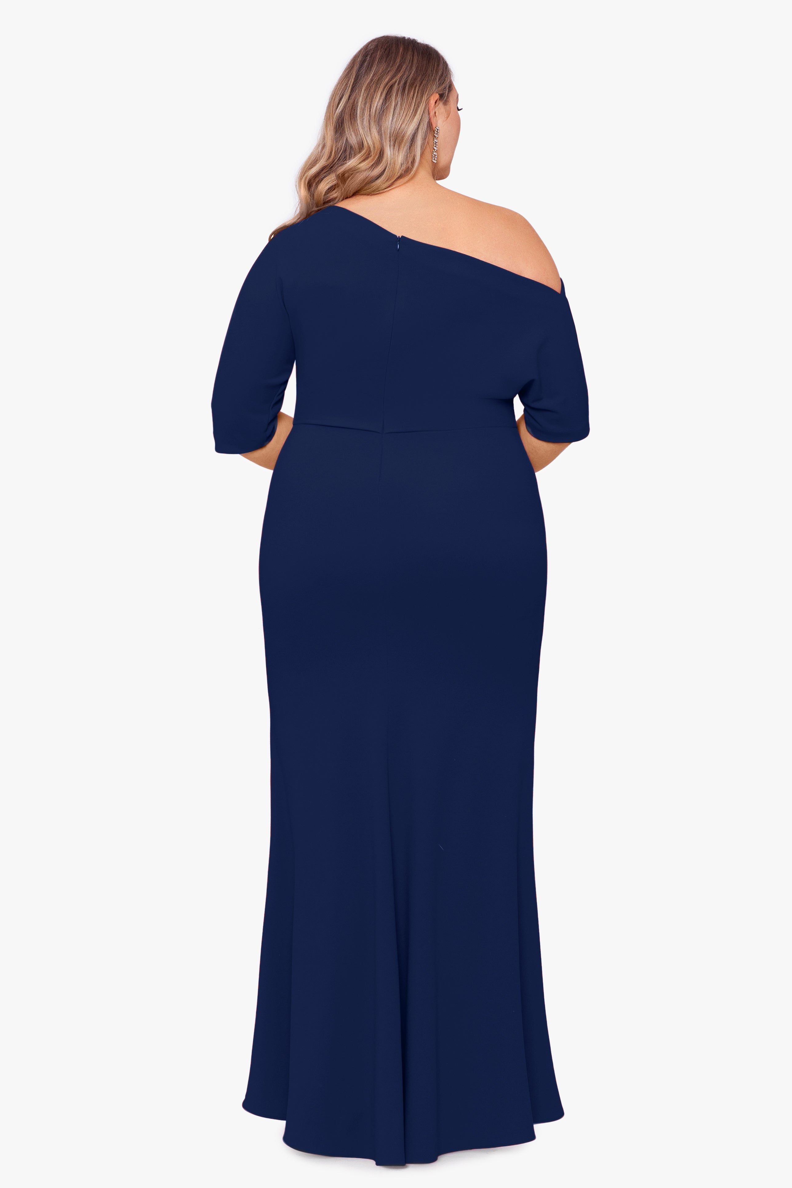 Long Scuba Crepe Off The One Shoulder Drape Dress sold by Lord & Taylor product image thumbnail 8