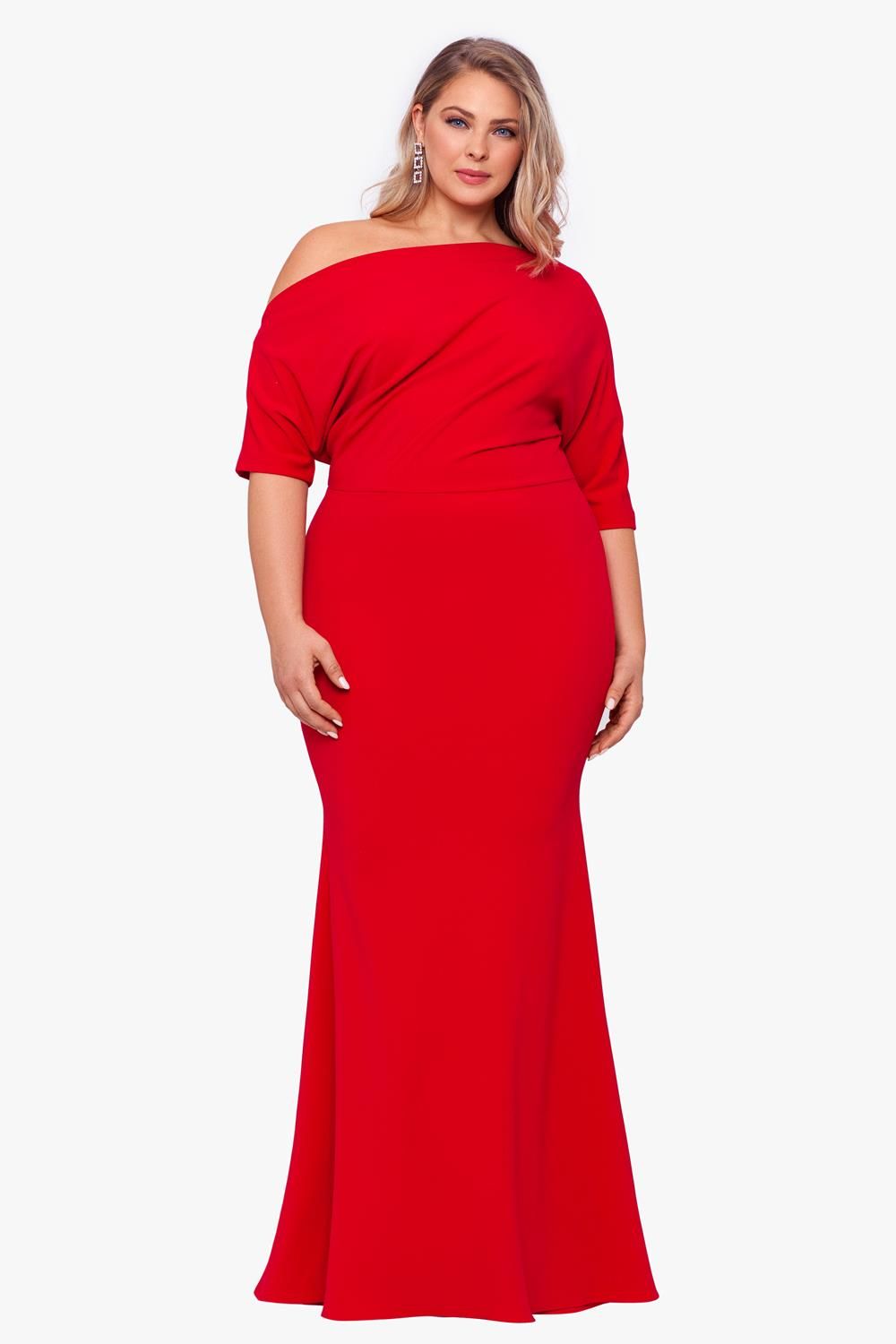 Long Scuba Crepe Off The One Shoulder Drape Dress sold by Lord & Taylor