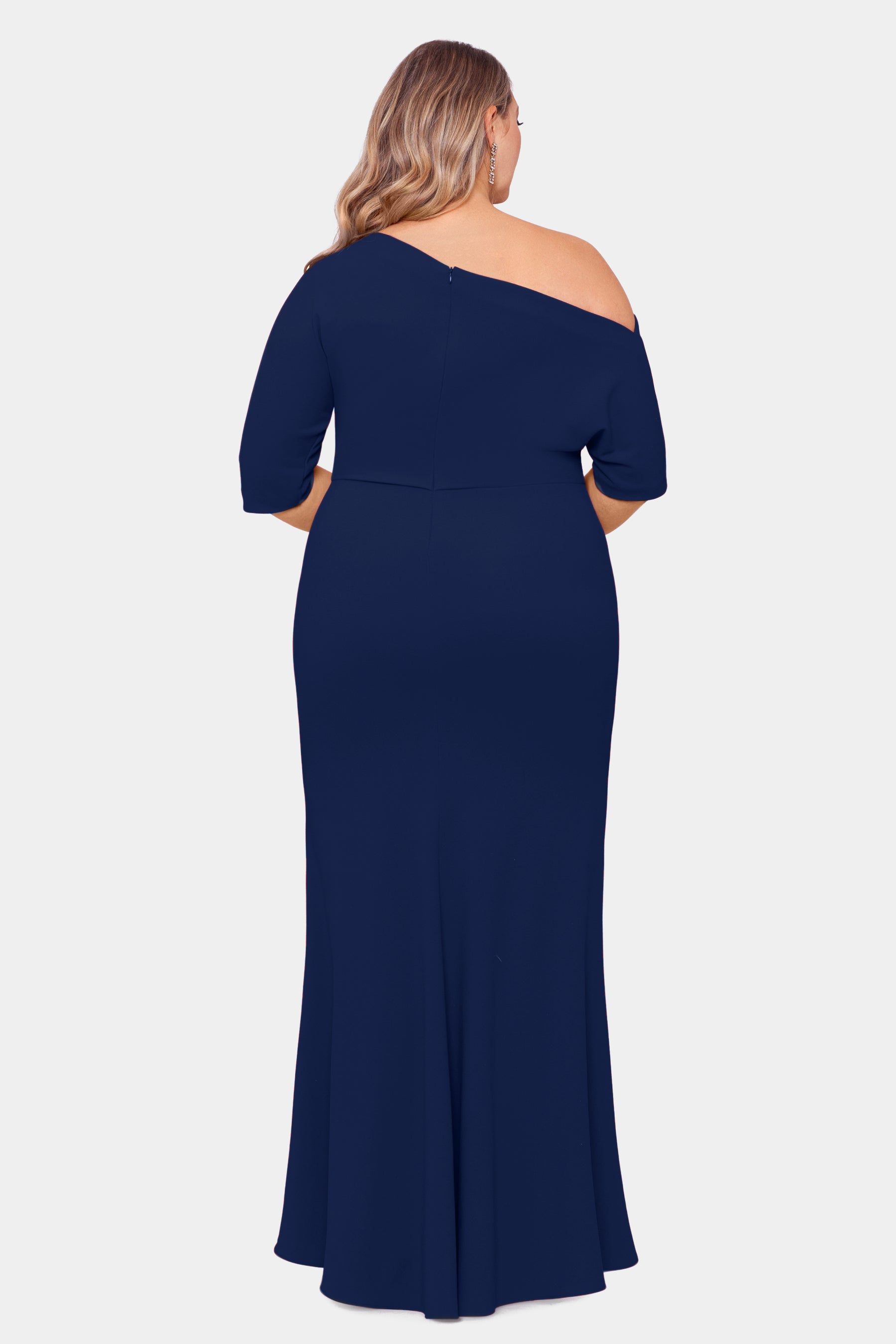 Long Scuba Crepe Off The One Shoulder Drape Dress sold by Lord & Taylor product image thumbnail 5