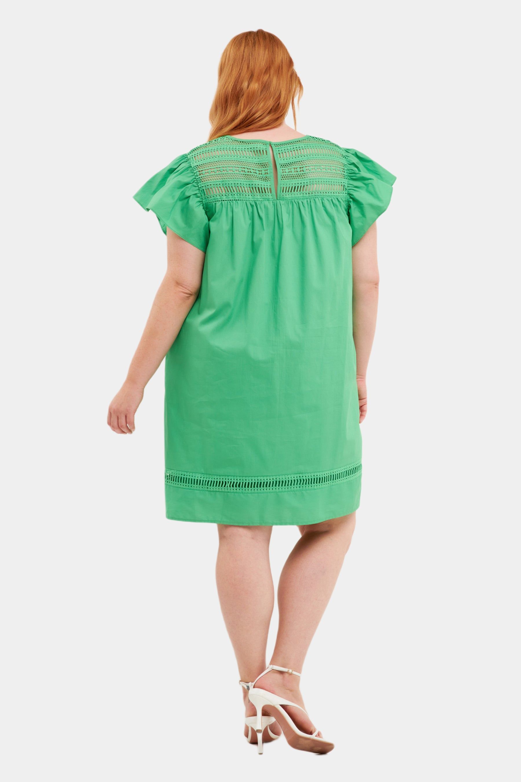 Lace Yoke Ruffle Sleeve Mini Dress sold by Lord & Taylor product image thumbnail 2