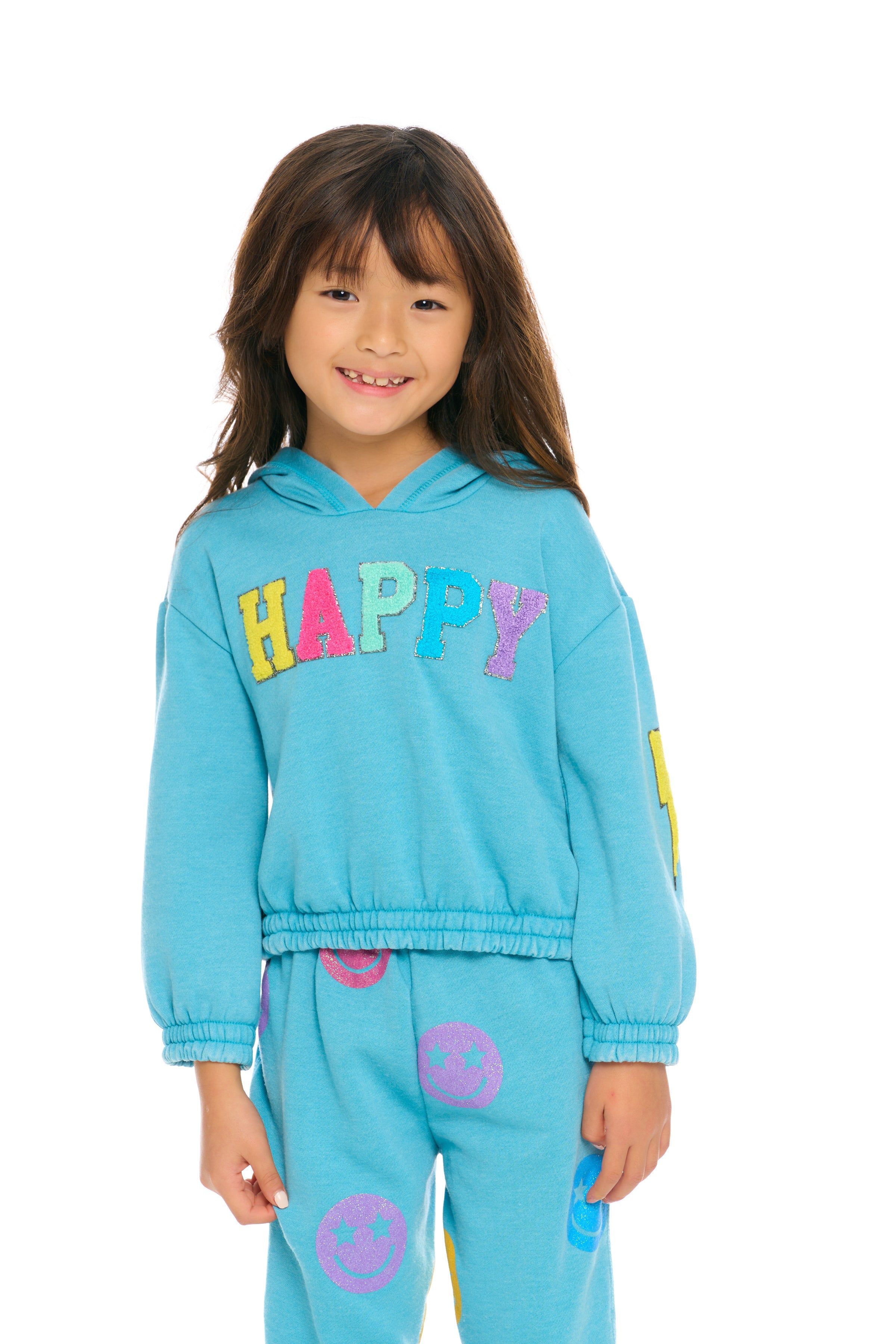 Girls Glitter Smiley Vintage Fleece Chenille Patch Hoodie sold by Lord & Taylor product image thumbnail 5