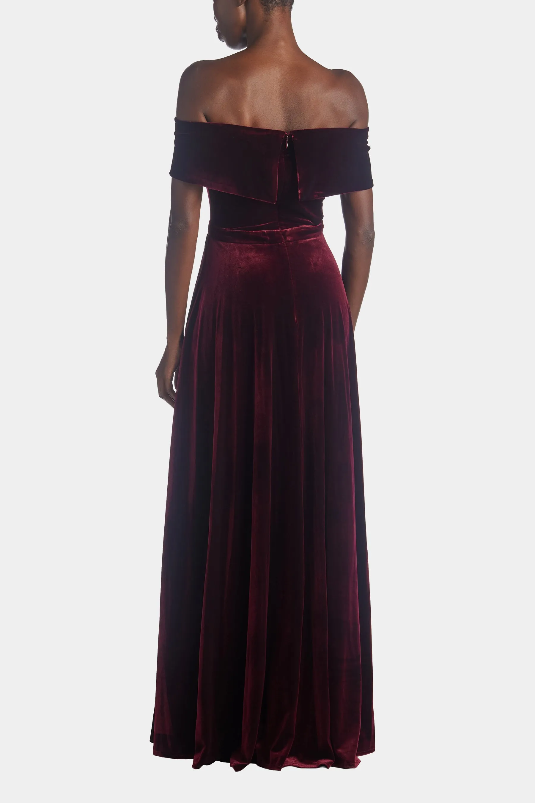 Off The Shoulder Long Velver Full Skirt Dress sold by Lord & Taylor product image thumbnail 2
