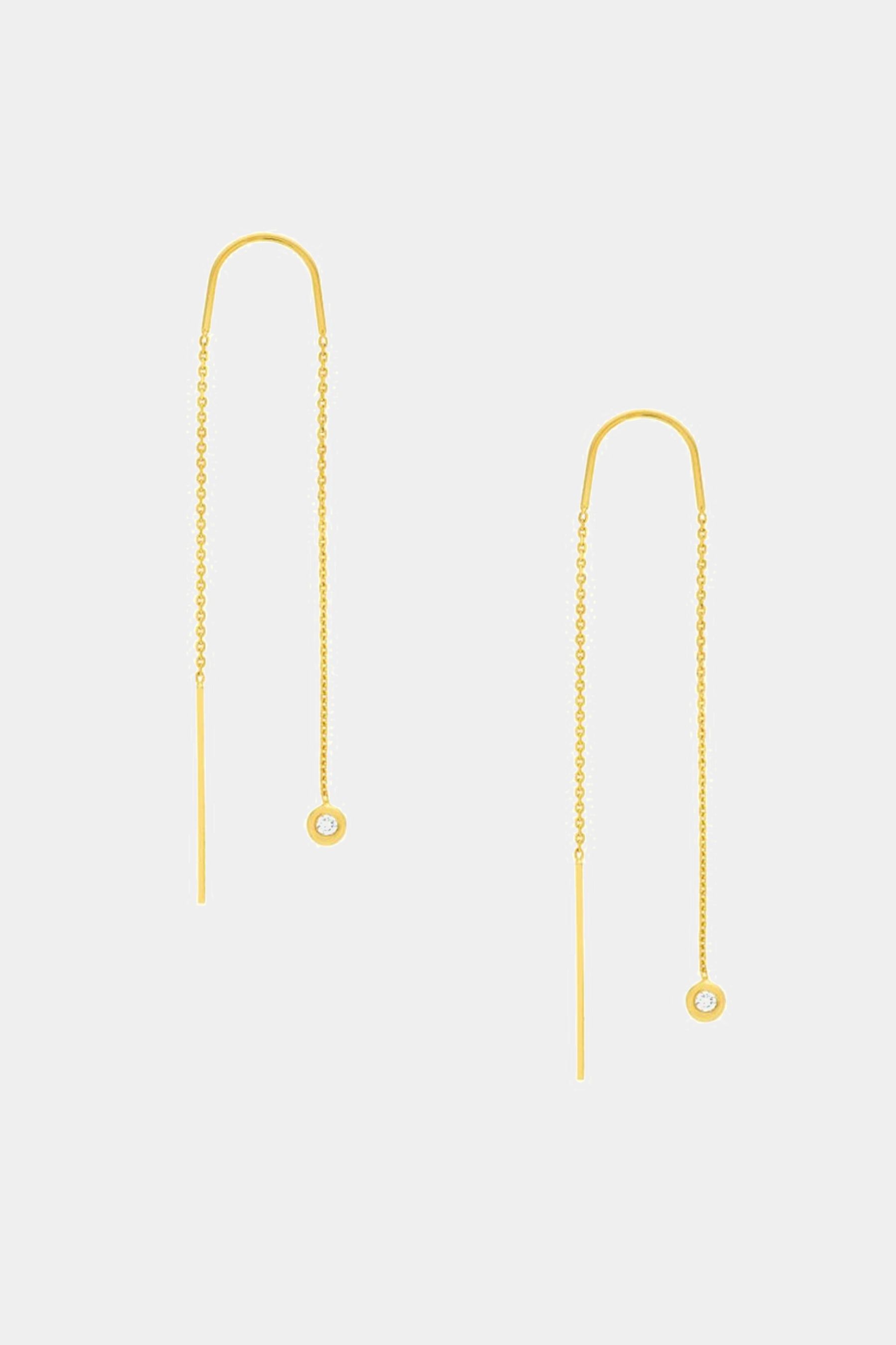 Diamond Bezel Threader Earrings sold by Lord & Taylor