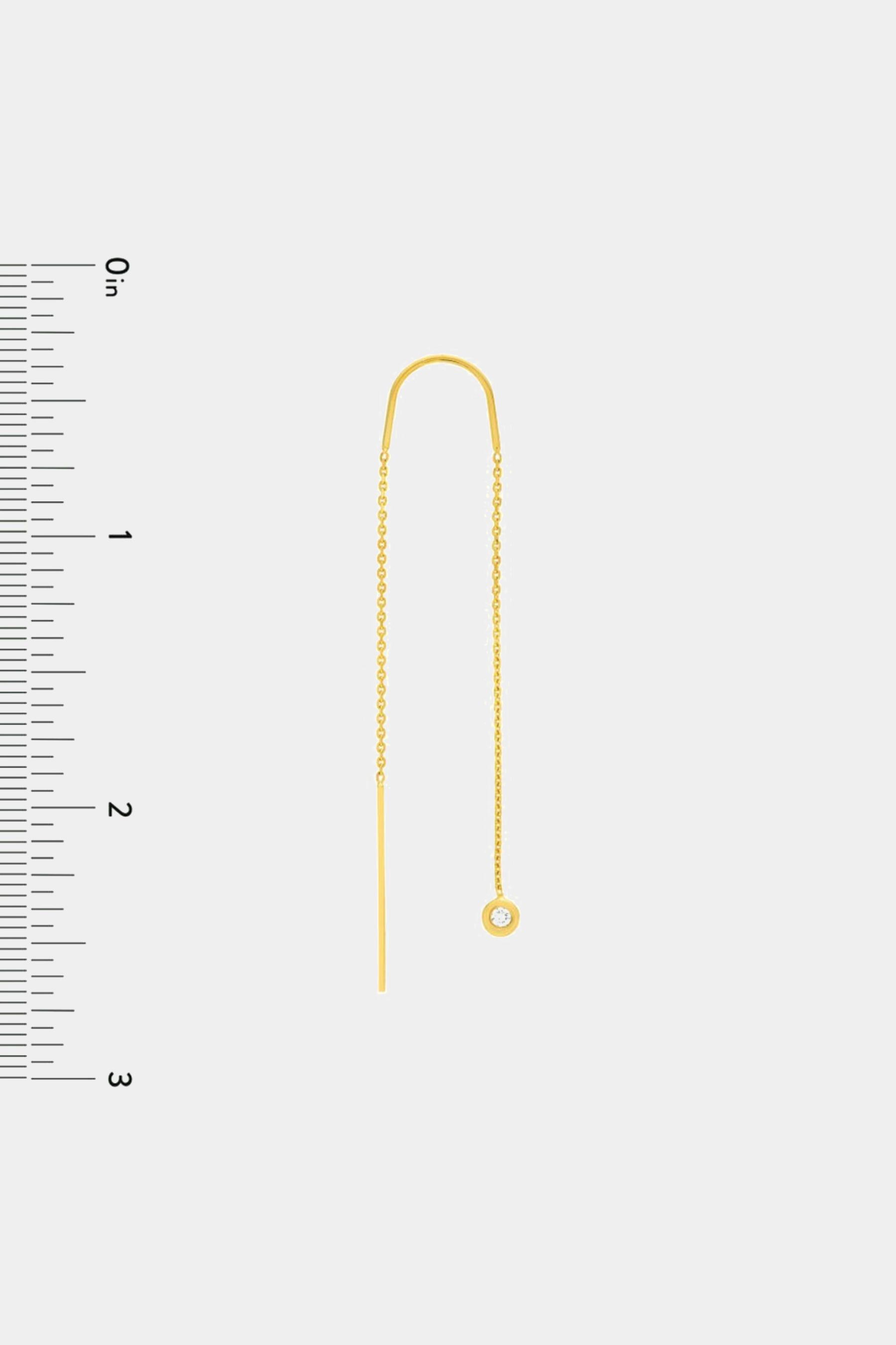 Diamond Bezel Threader Earrings sold by Lord & Taylor product image thumbnail 5