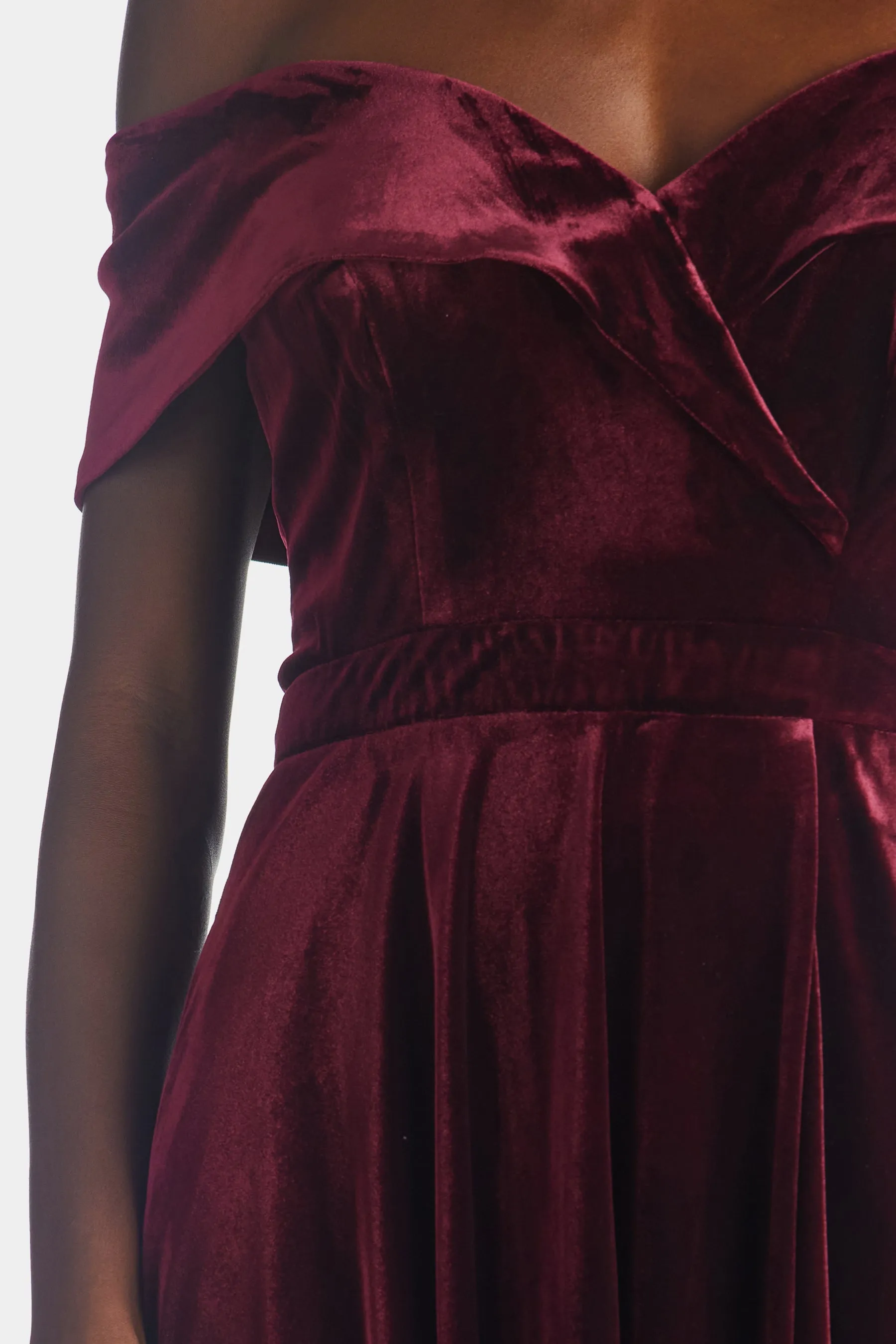 Off The Shoulder Long Velver Full Skirt Dress sold by Lord & Taylor product image thumbnail 4