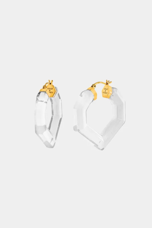 Heart Gem Lucite Hoop Earrings sold by Lord & Taylor