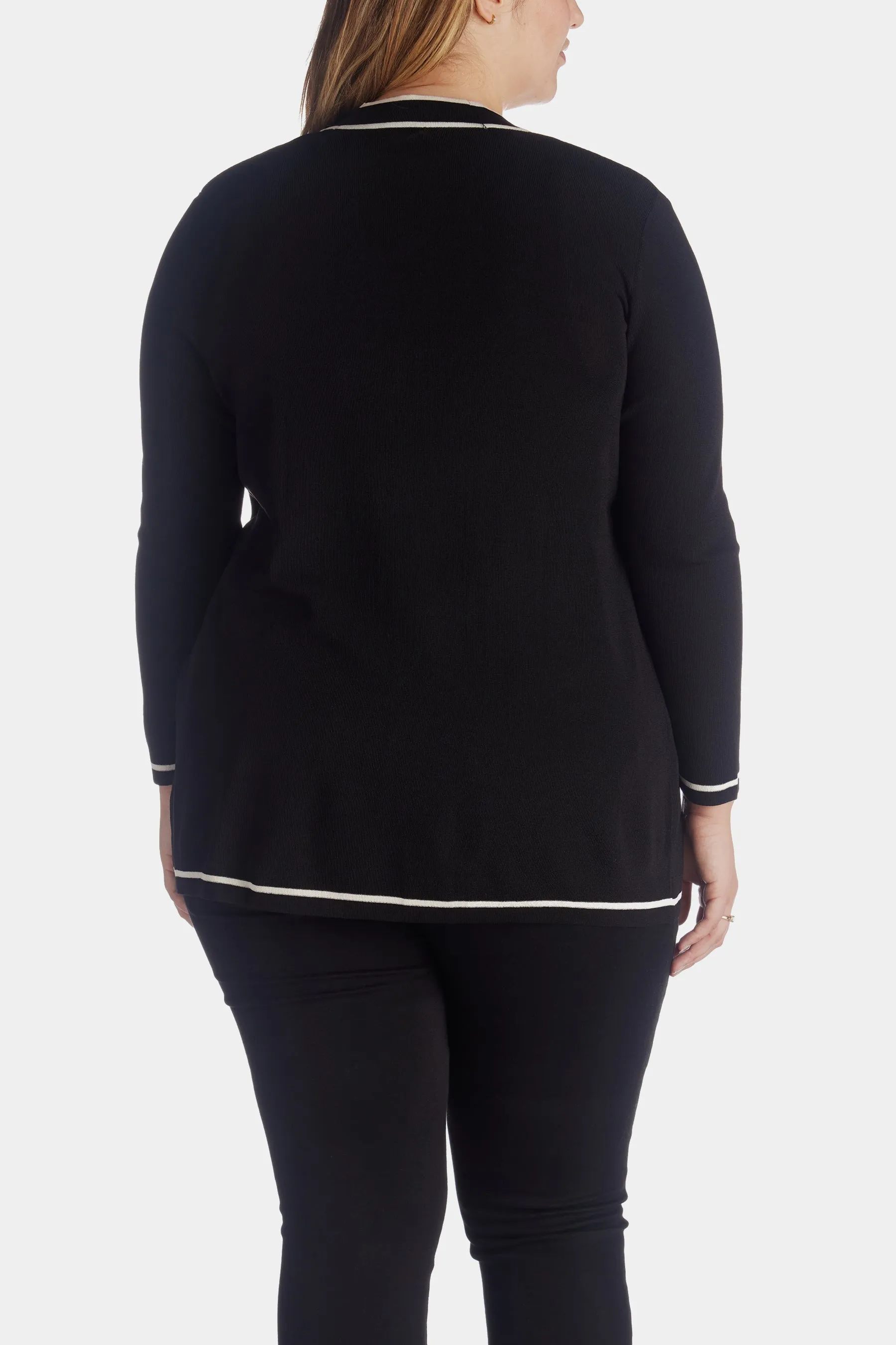 Malibu Cardigan With Tipping sold by Lord & Taylor product image thumbnail 3