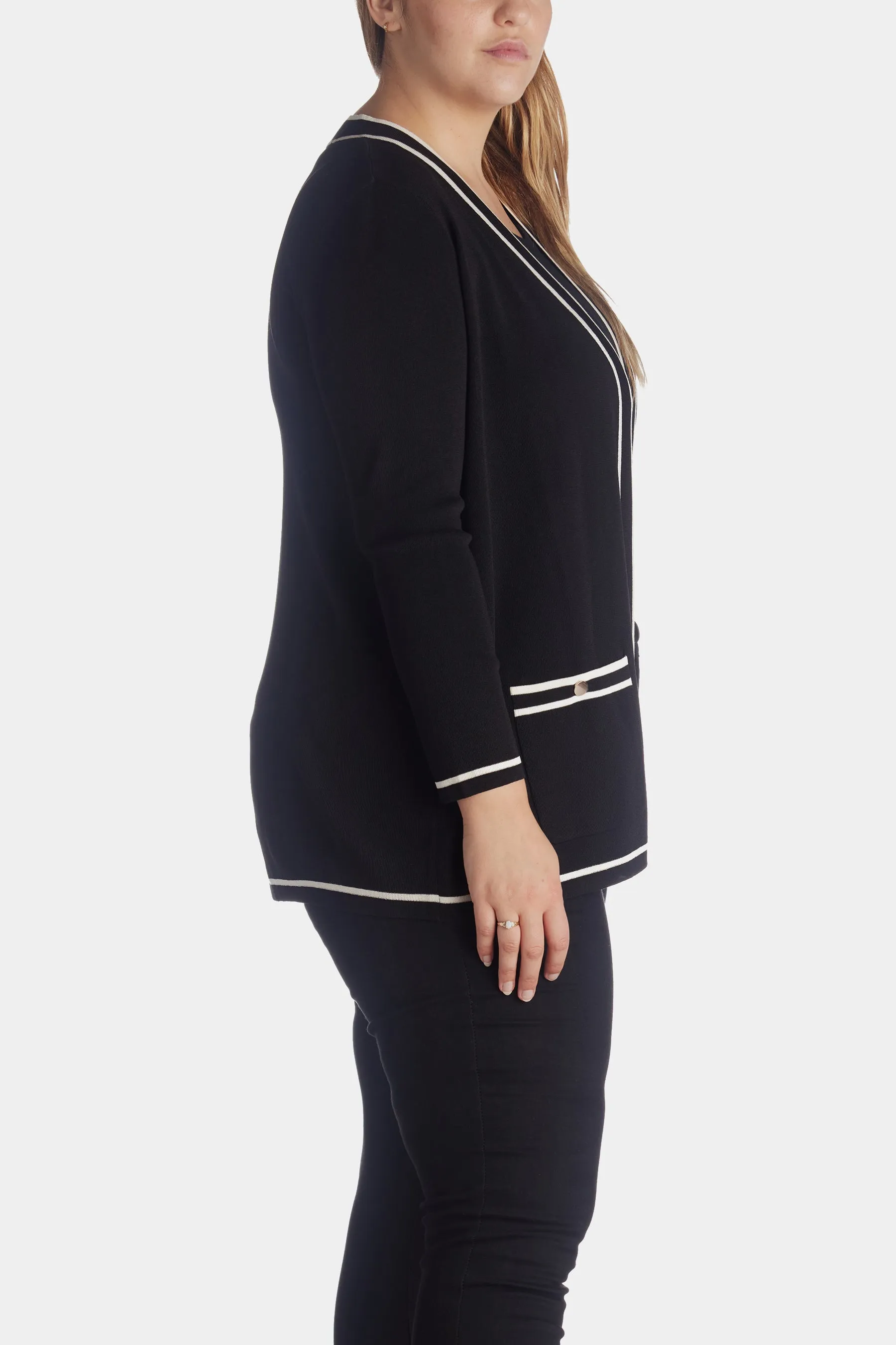 Malibu Cardigan With Tipping sold by Lord & Taylor product image thumbnail 4