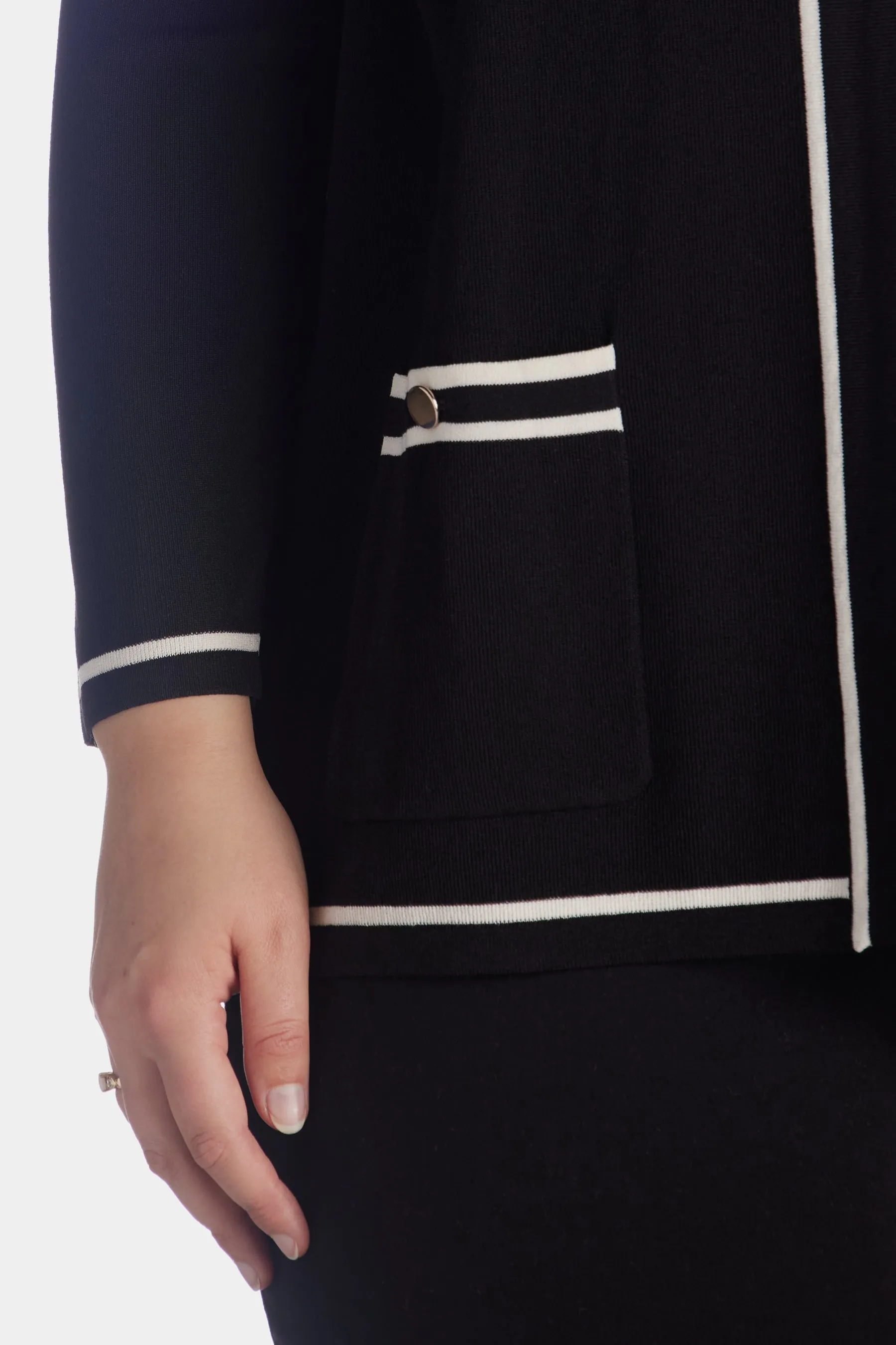 Malibu Cardigan With Tipping sold by Lord & Taylor product image thumbnail 2