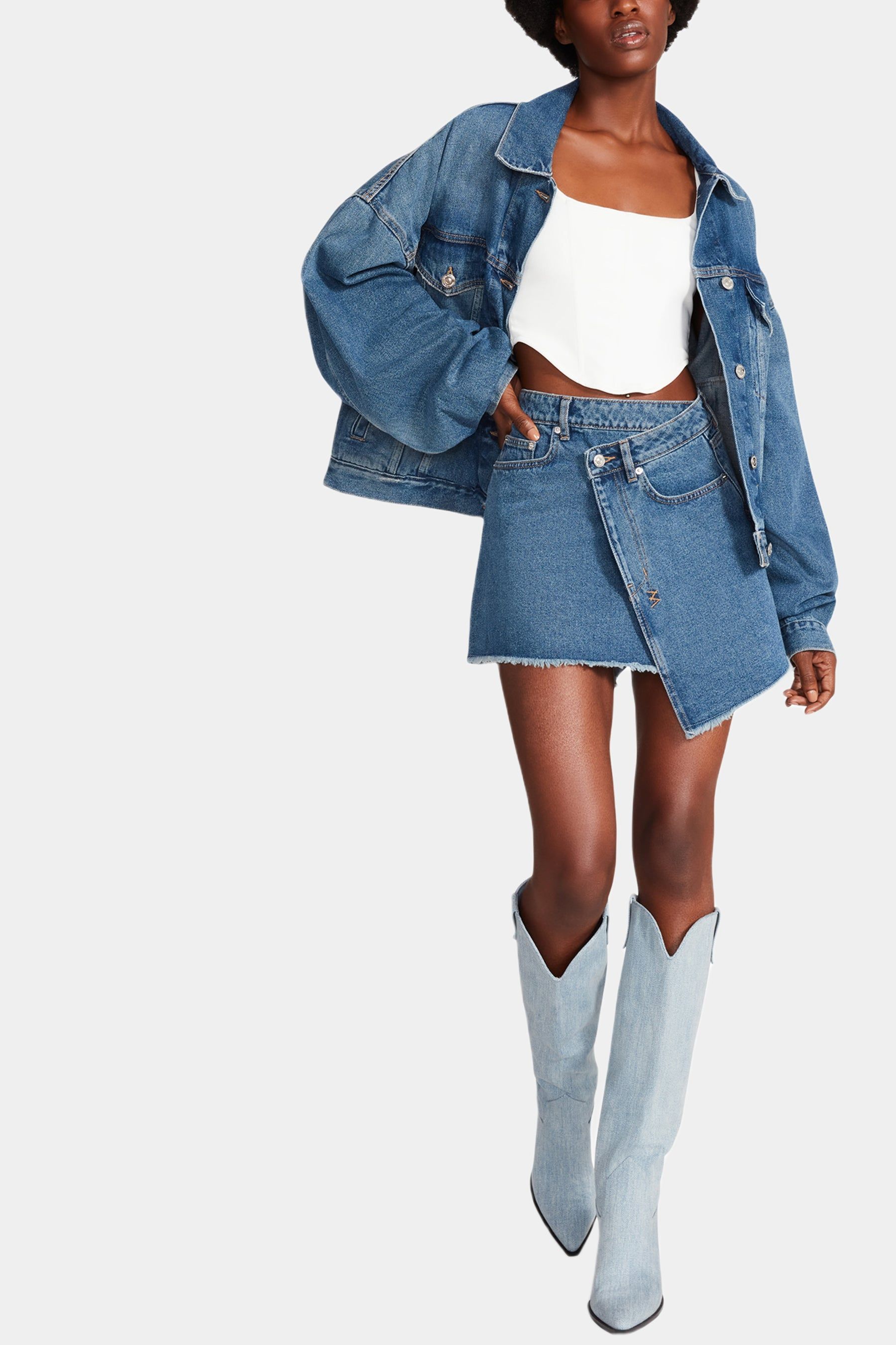 Kyla Denim Mini Skirt sold by Lord & Taylor
