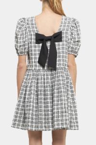 Gingham Contrast Bow Mini Dress sold by Lord & Taylor
