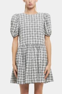 Gingham Contrast Bow Mini Dress sold by Lord & Taylor