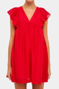 Ruffled V-Neck Mini Flounce Dress sold by Lord & Taylor
