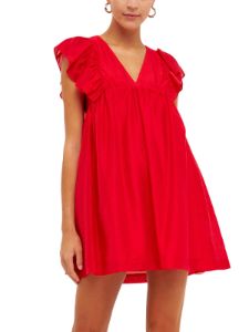 Ruffled V-Neck Mini Flounce Dress sold by Lord & Taylor