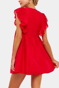 Ruffled V-Neck Mini Flounce Dress sold by Lord & Taylor