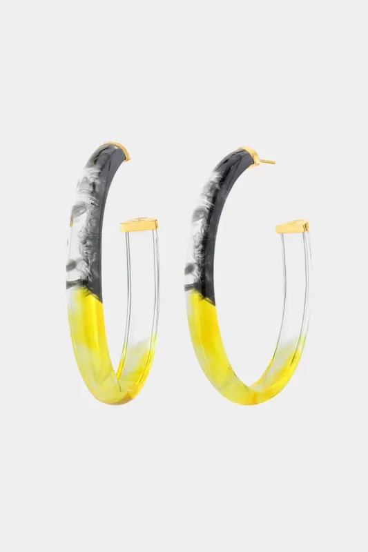 Oval Tie Dye Lucite Hoop Earrings sold by Lord & Taylor