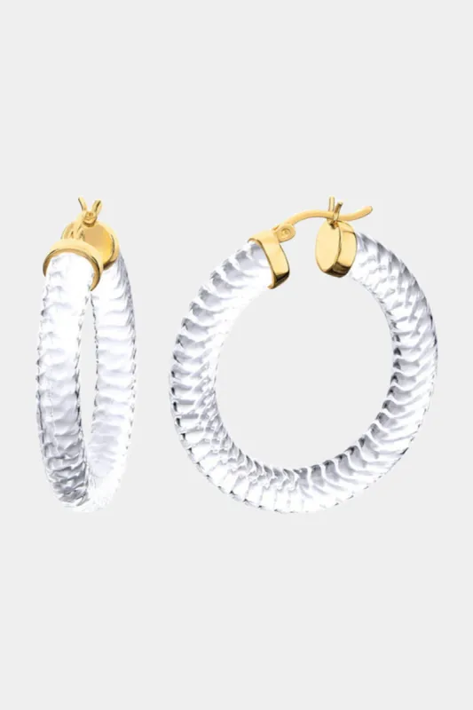 Cable Lucite Hoop Earrings sold by Lord & Taylor