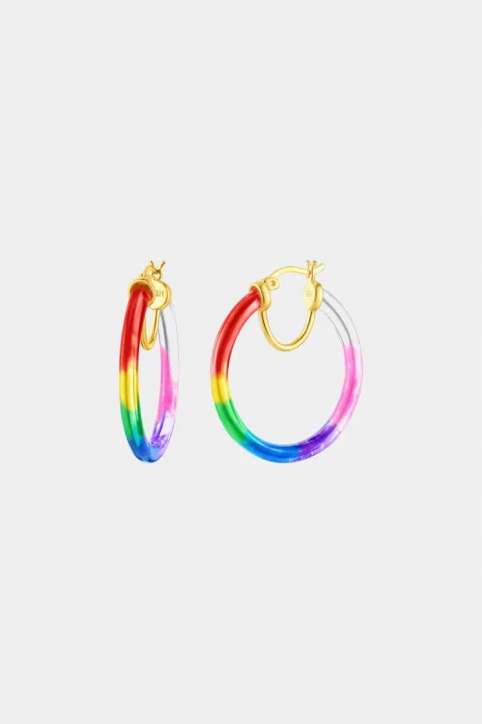 Rainbow Tie Dye Thin Hoop Earrings sold by Lord & Taylor