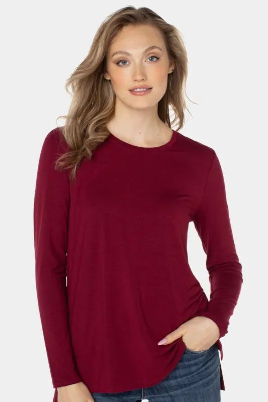 Long Sleeve Side Slit Knit T-Shirt sold by Lord & Taylor