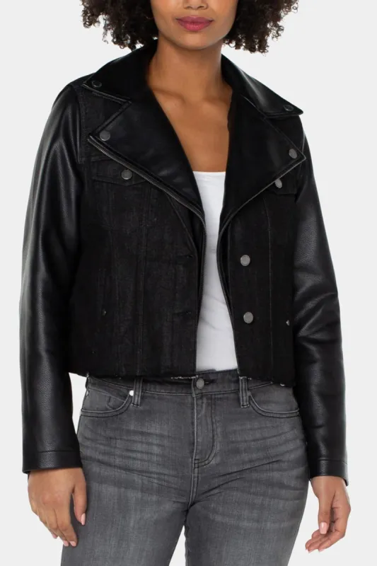 Hybrid Denim Moto Jacket sold by Lord & Taylor