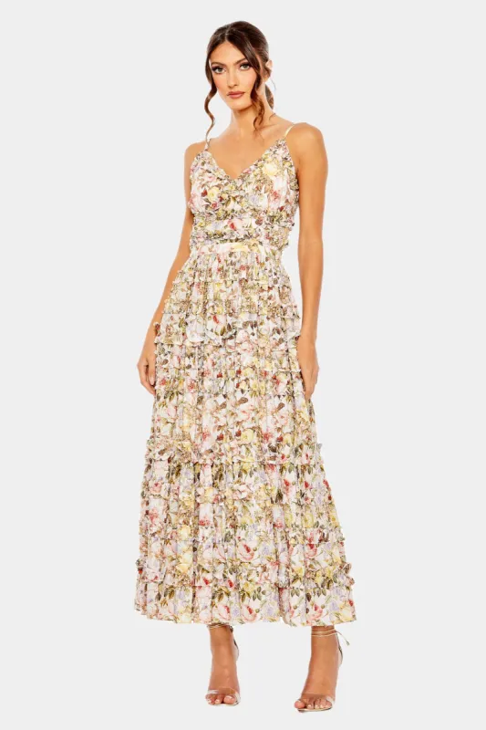 Floral Print Ruffle Tiered Midi Dress sold by Lord & Taylor