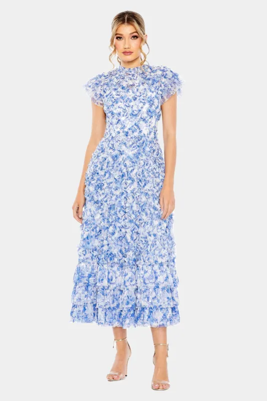 High Neck Ruffle Cap Sleeve Floral Dress sold by Lord & Taylor