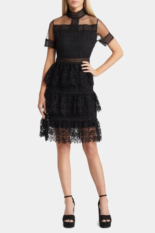 Sophia Fitted Illusion Neck Crochet Dress sold by Lord & Taylor