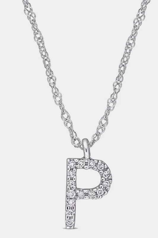 Initial P Diamond Accent Necklace sold by Lord & Taylor
