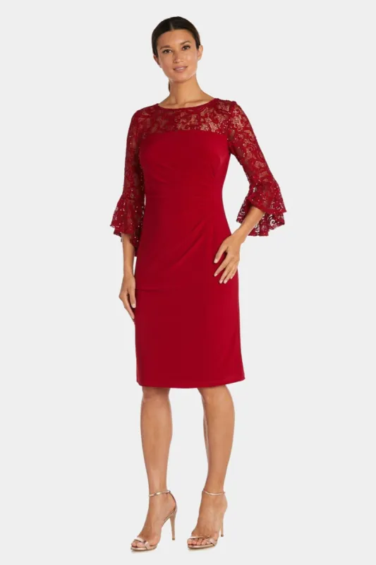 Jersey Knit Dress with Lace Bell Sleeves sold by Lord & Taylor
