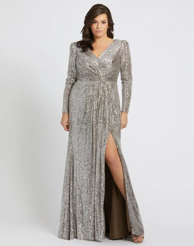 Sequin Wrap Gown sold by Lord & Taylor