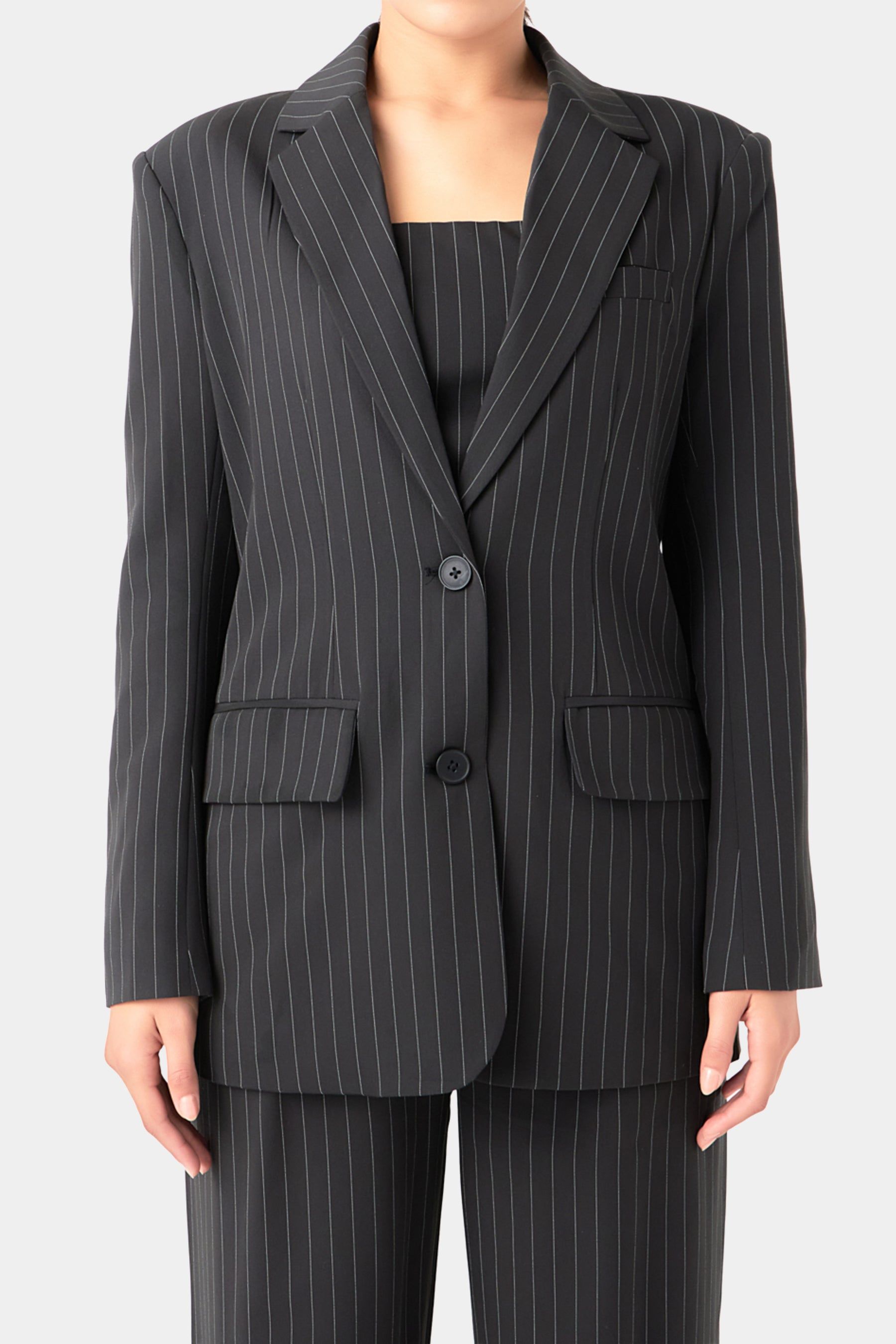 Pinstriped Oversized Blazer sold by Lord & Taylor product image thumbnail 5