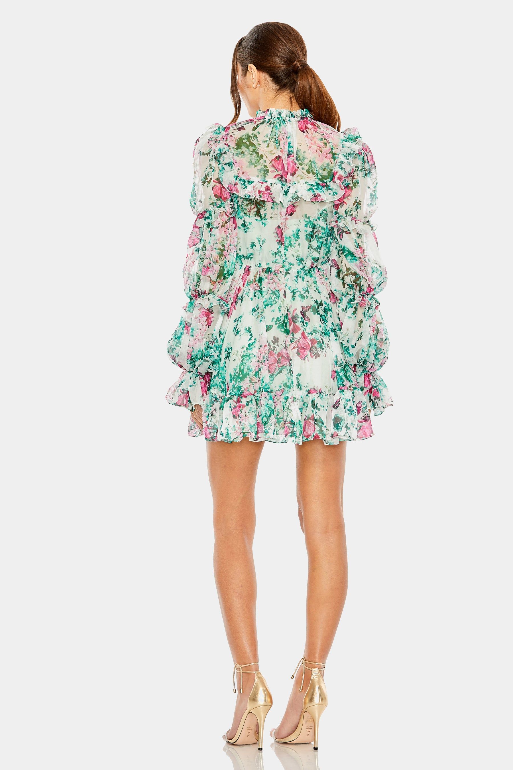 Long Ruffle Sleeve Mini Dress sold by Lord & Taylor