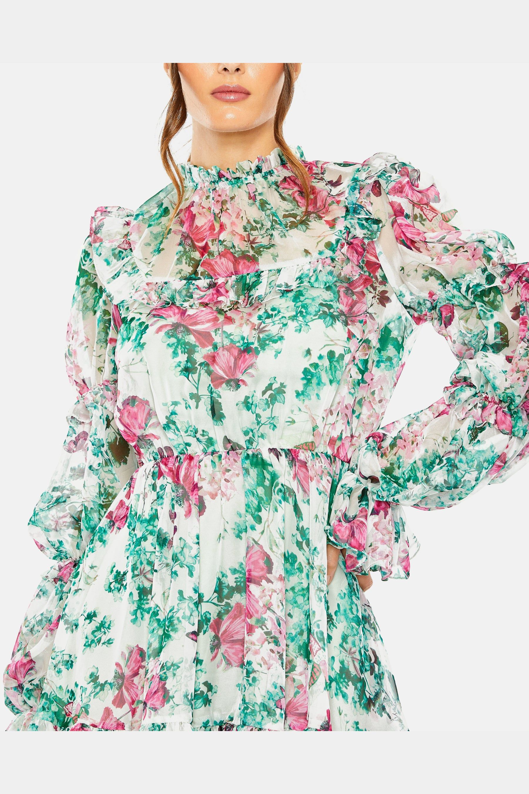Long Ruffle Sleeve Mini Dress sold by Lord & Taylor product image thumbnail 2