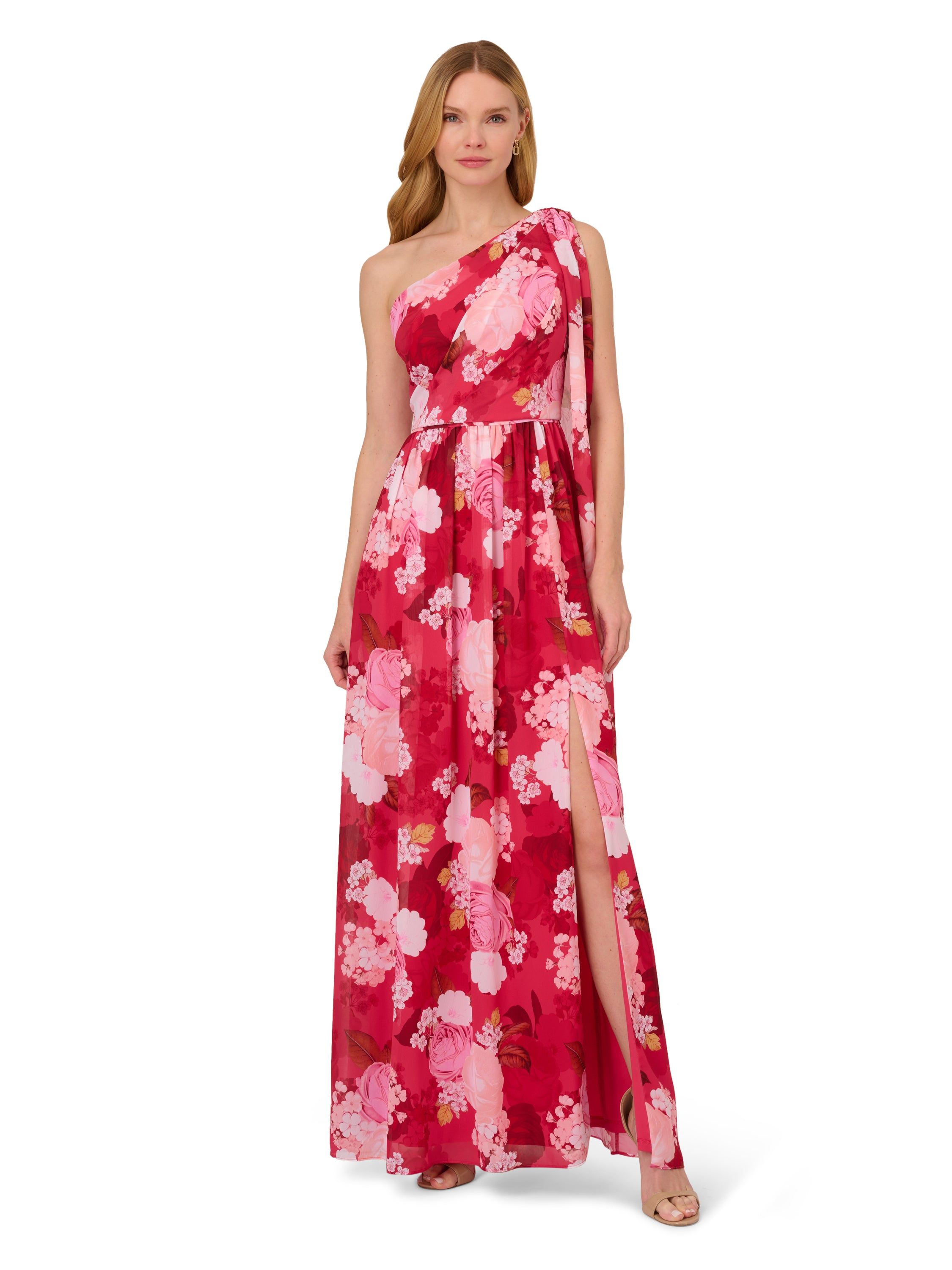One Shoulder Chiffon Gown sold by Lord & Taylor product image thumbnail 5