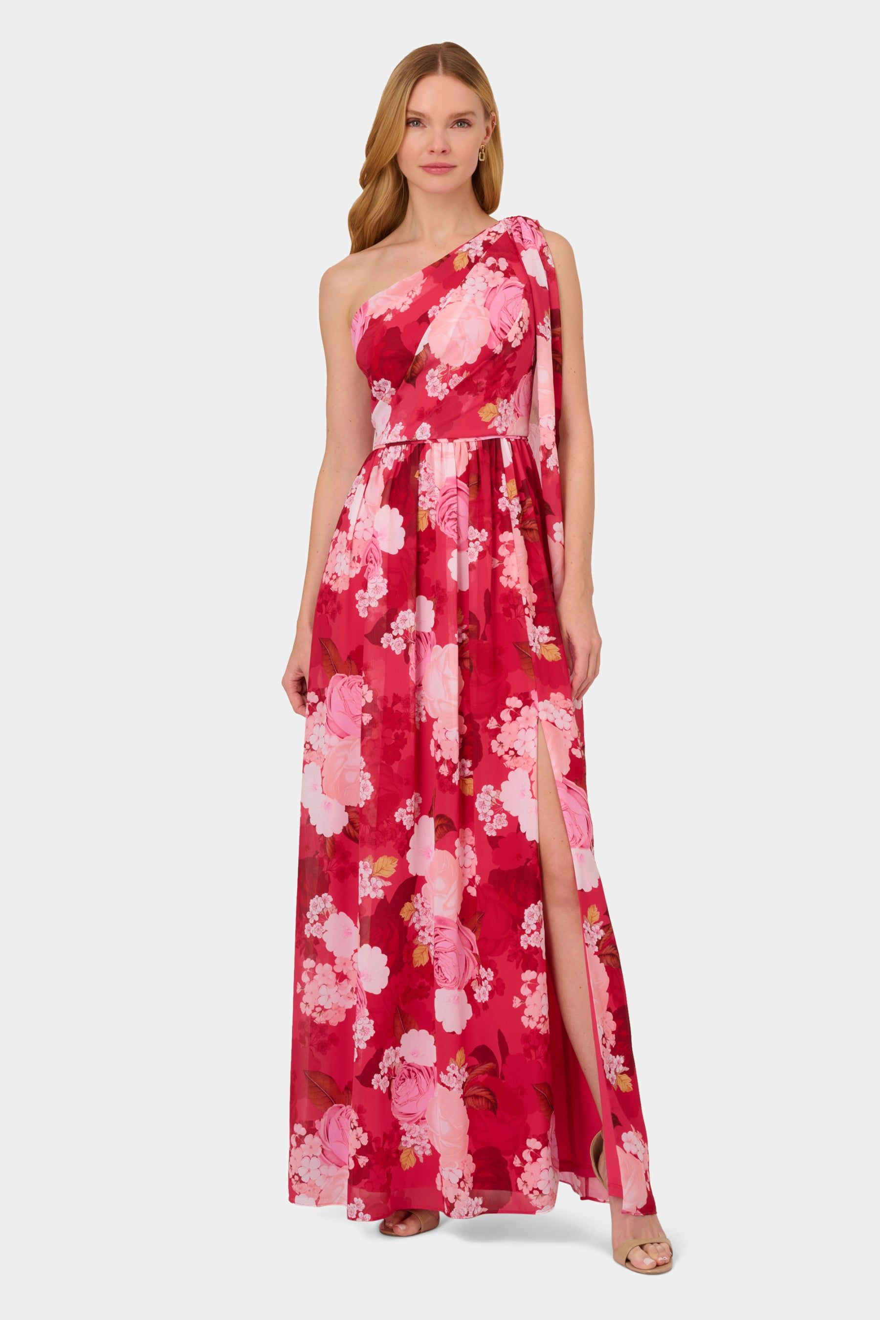One Shoulder Chiffon Gown sold by Lord & Taylor