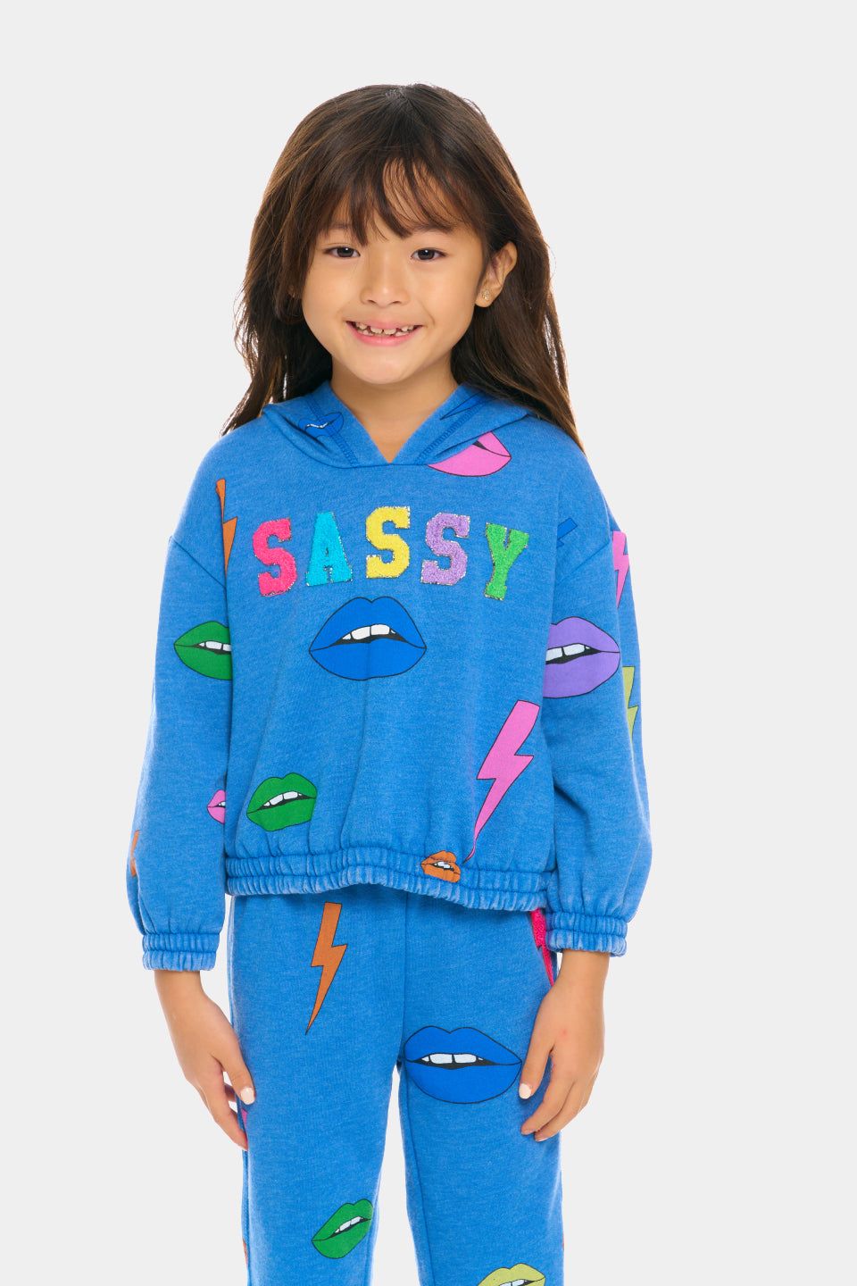 Girls Lips & Bolts Vintage Fleece Chenille Patch Hoodie sold by Lord & Taylor