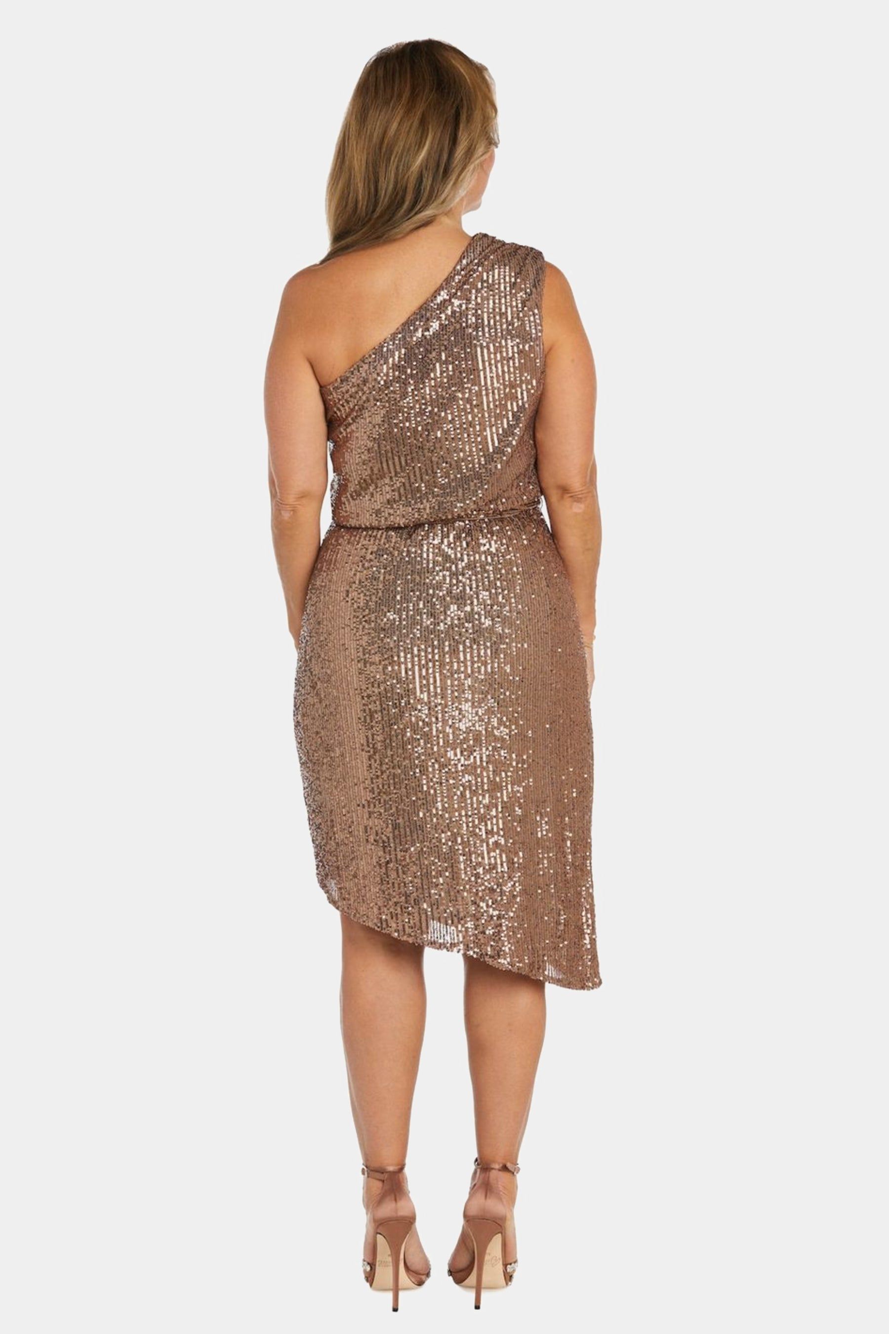 Short One Shoulder Sequin Dress sold by Lord & Taylor product image thumbnail 4