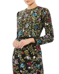 Floral Embellished Long Sleeve Gown sold by Lord & Taylor