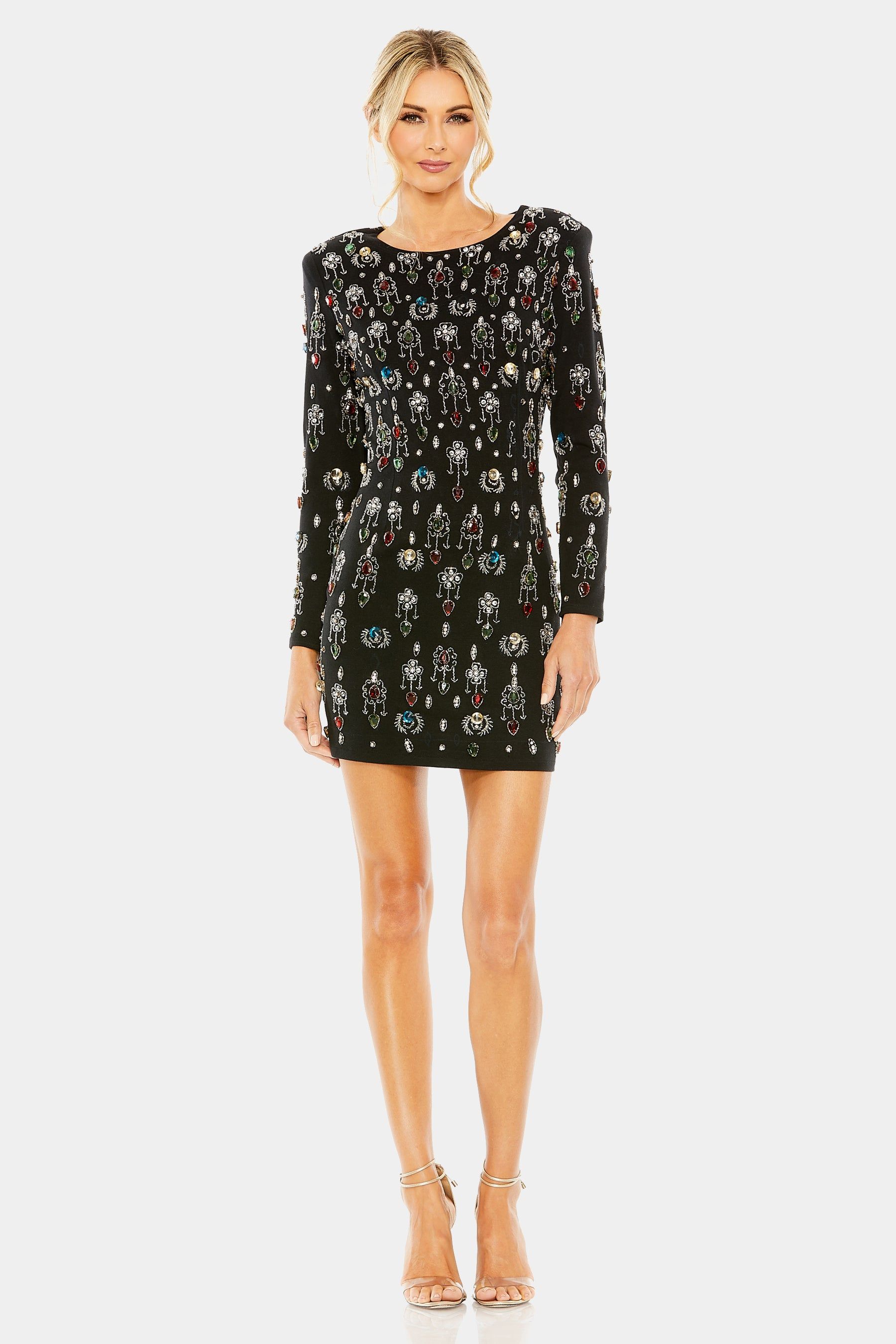 Jewel Embellished Velvet Mini Dress sold by Lord & Taylor