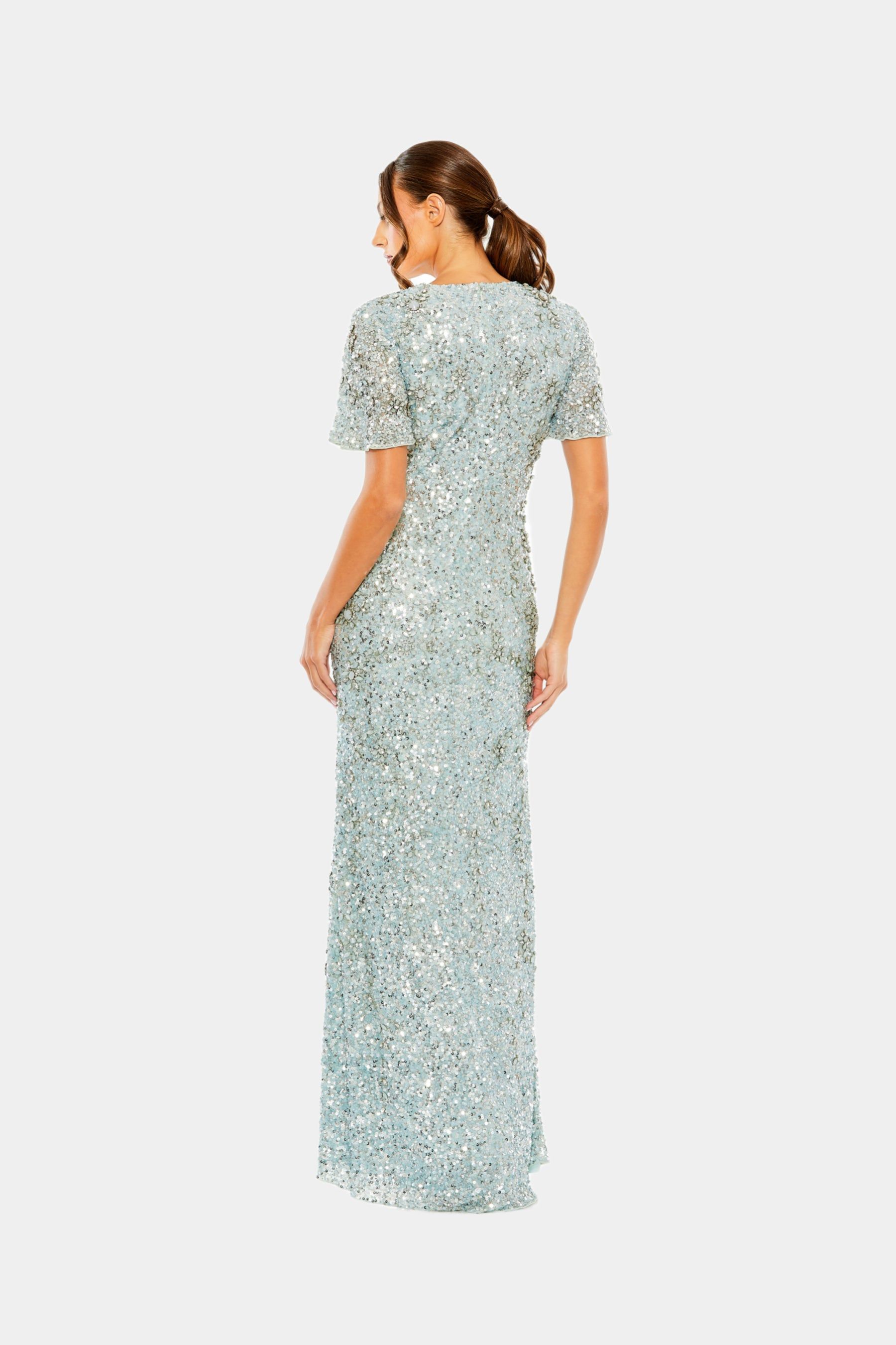 Flutter Sleeve Sequin High Neck Dress sold by Lord & Taylor product image thumbnail 3