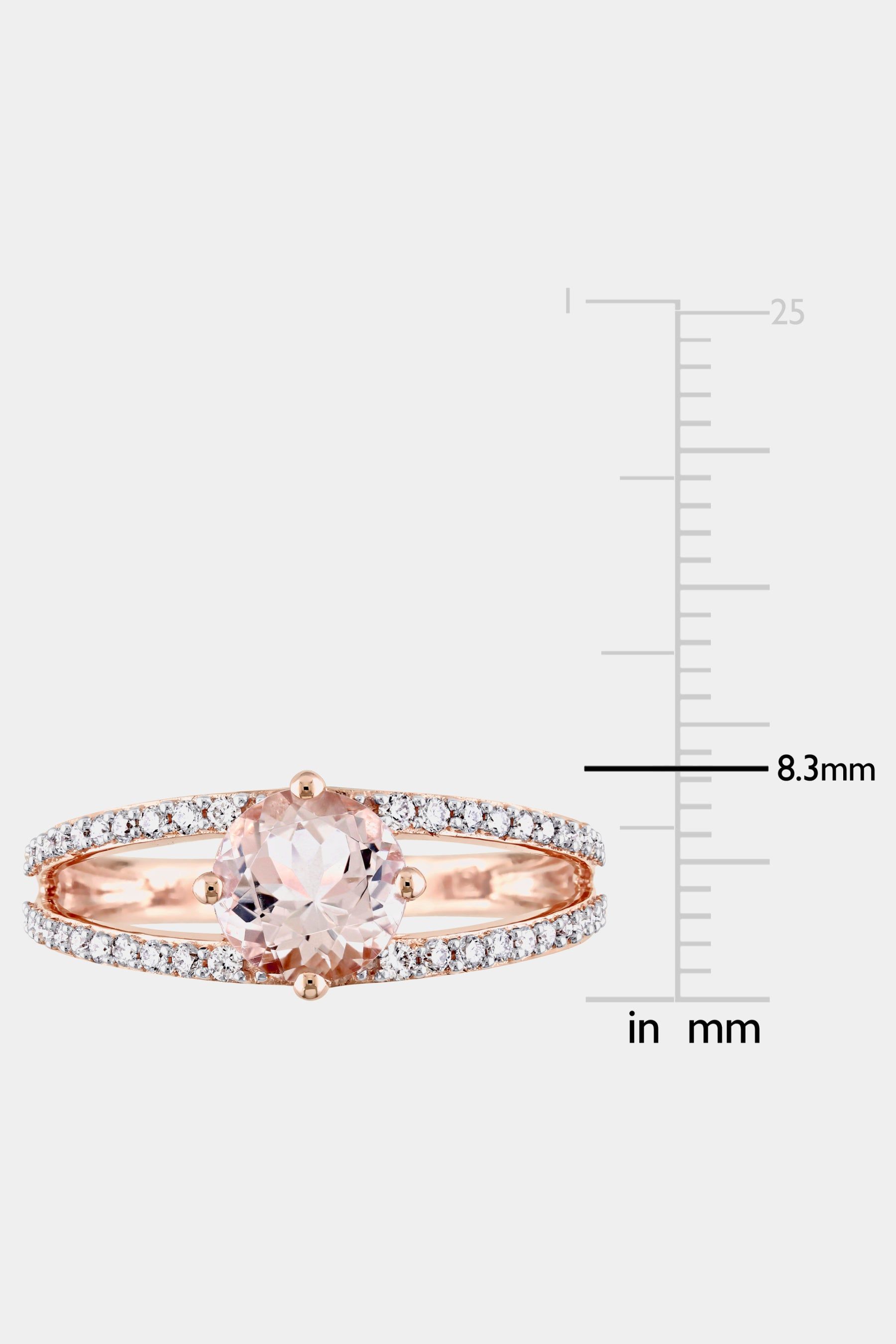 Morganite and Diamond Split Shank Ring in 14k Rose Gold sold by Lord & Taylor product image thumbnail 5