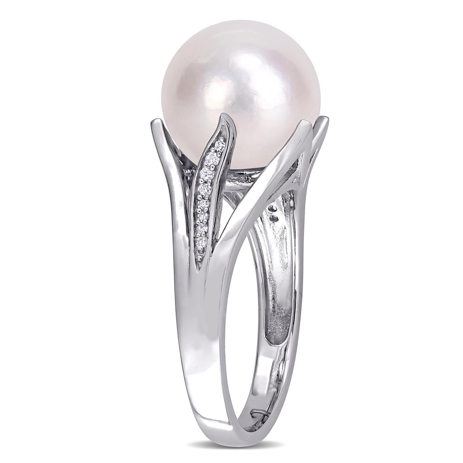 Cultured Freshwater Pearl and Diamond Ring sold by Lord & Taylor product image thumbnail 2