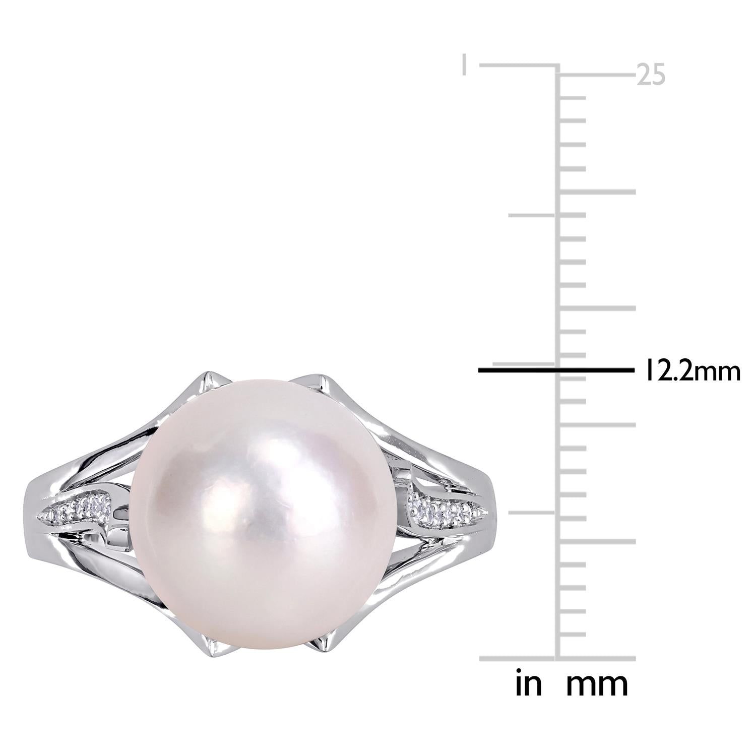 Cultured Freshwater Pearl and Diamond Ring sold by Lord & Taylor product image thumbnail 4