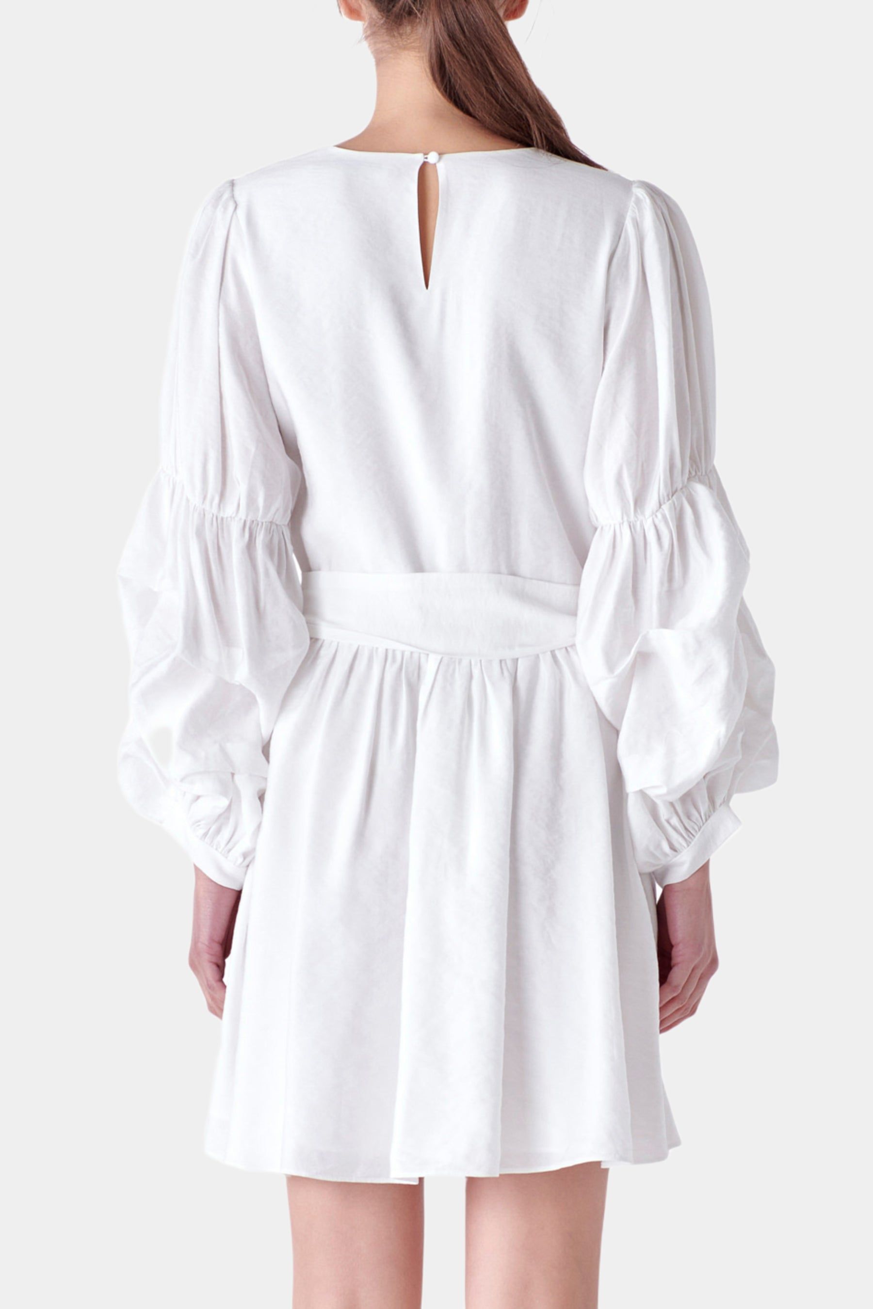 Cinched Puff Sleeve Belted Dress sold by Lord & Taylor product image thumbnail 2