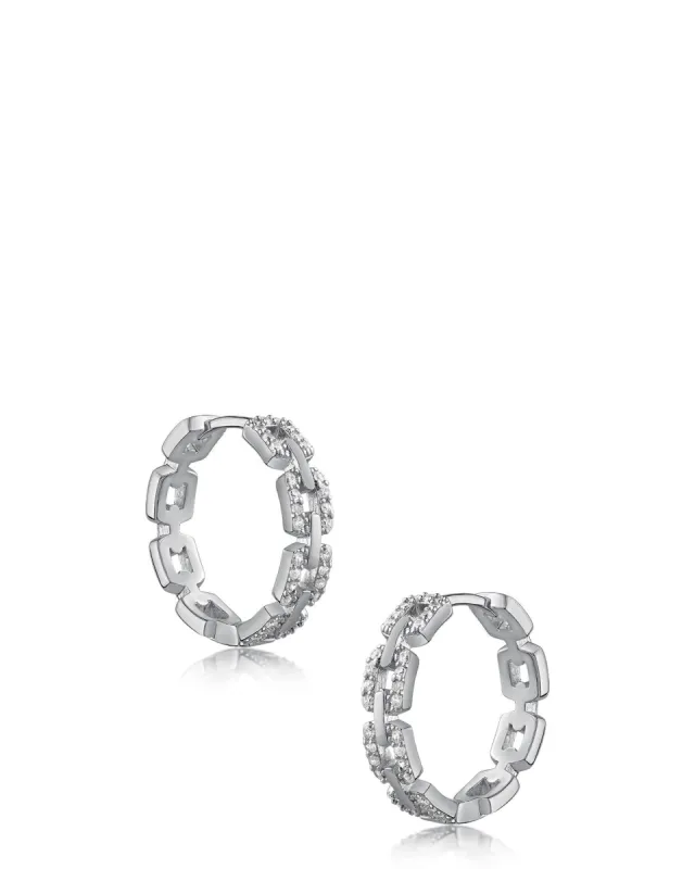Round Cubic Zirconia Link Hoop Earrings sold by Lord & Taylor