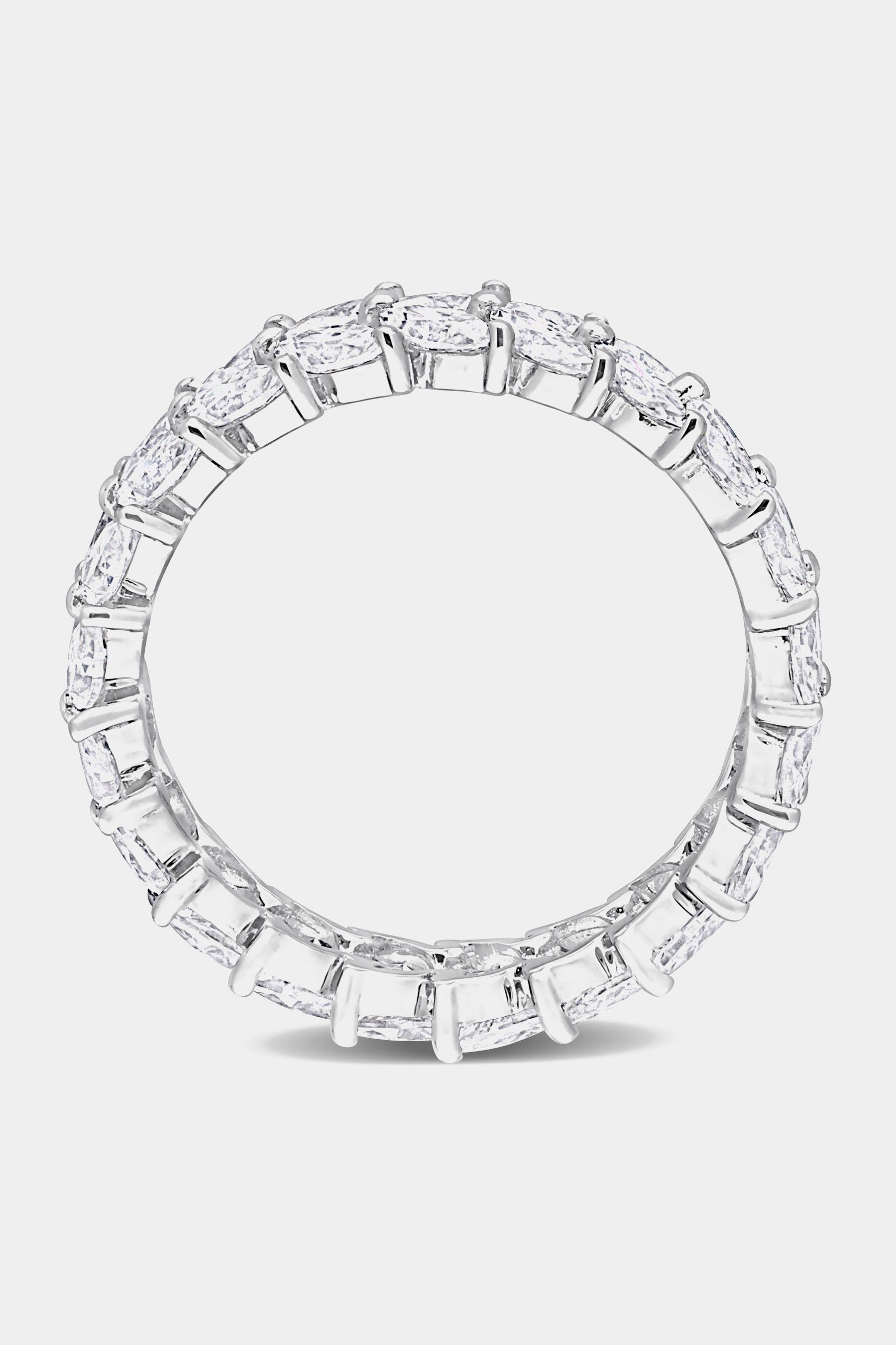 Marquise Moissanite Eternity Band in Sterling Silver sold by Lord & Taylor product image thumbnail 3