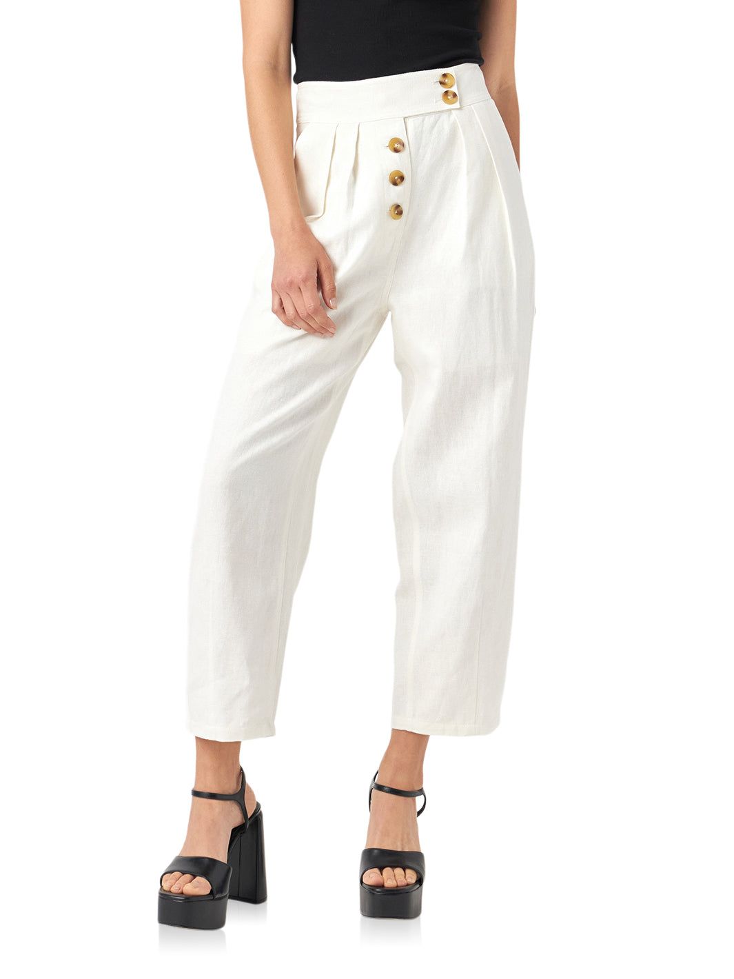 Linen Button-Front Trouser sold by Lord & Taylor product image thumbnail 6