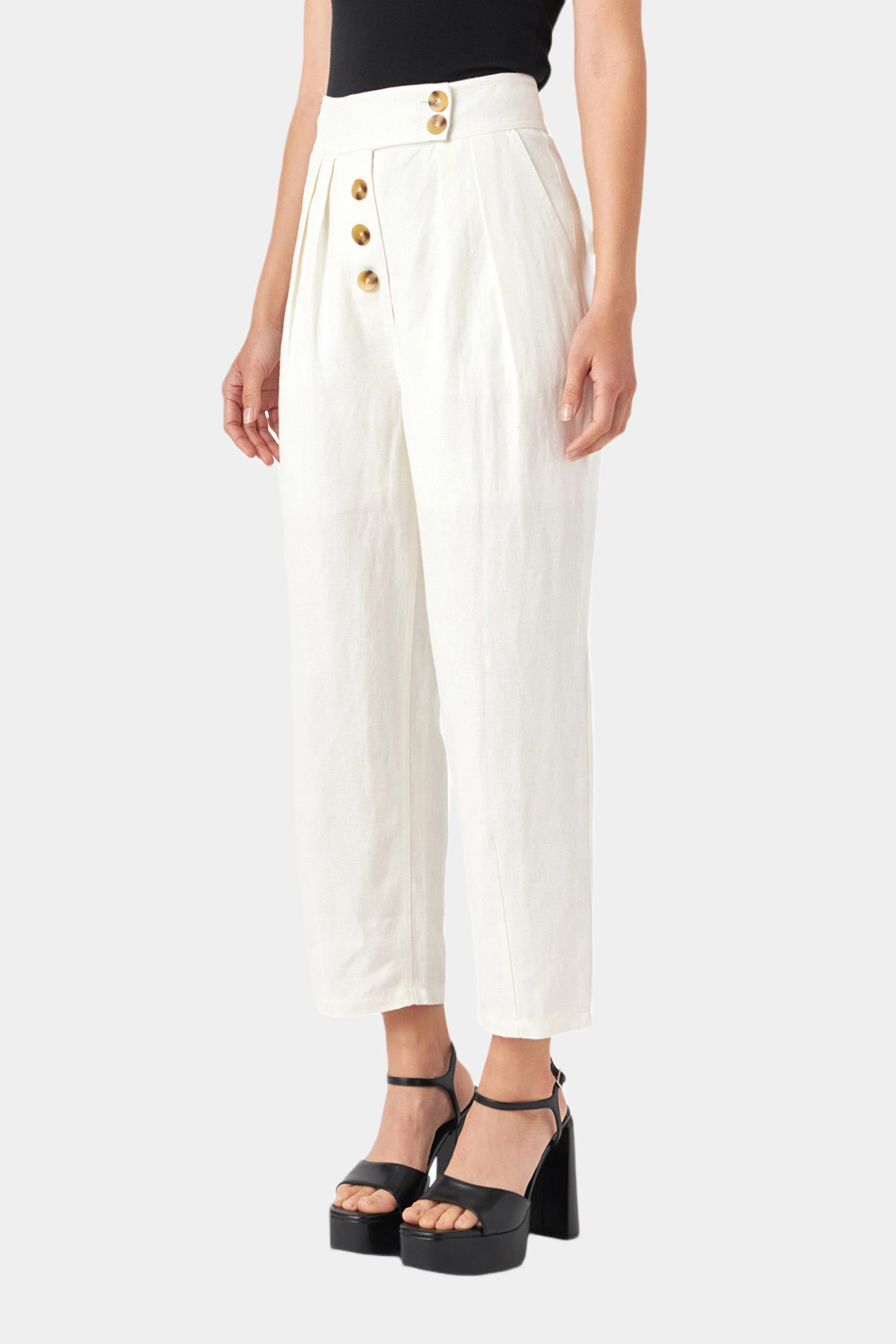 Linen Button-Front Trouser sold by Lord & Taylor product image thumbnail 5