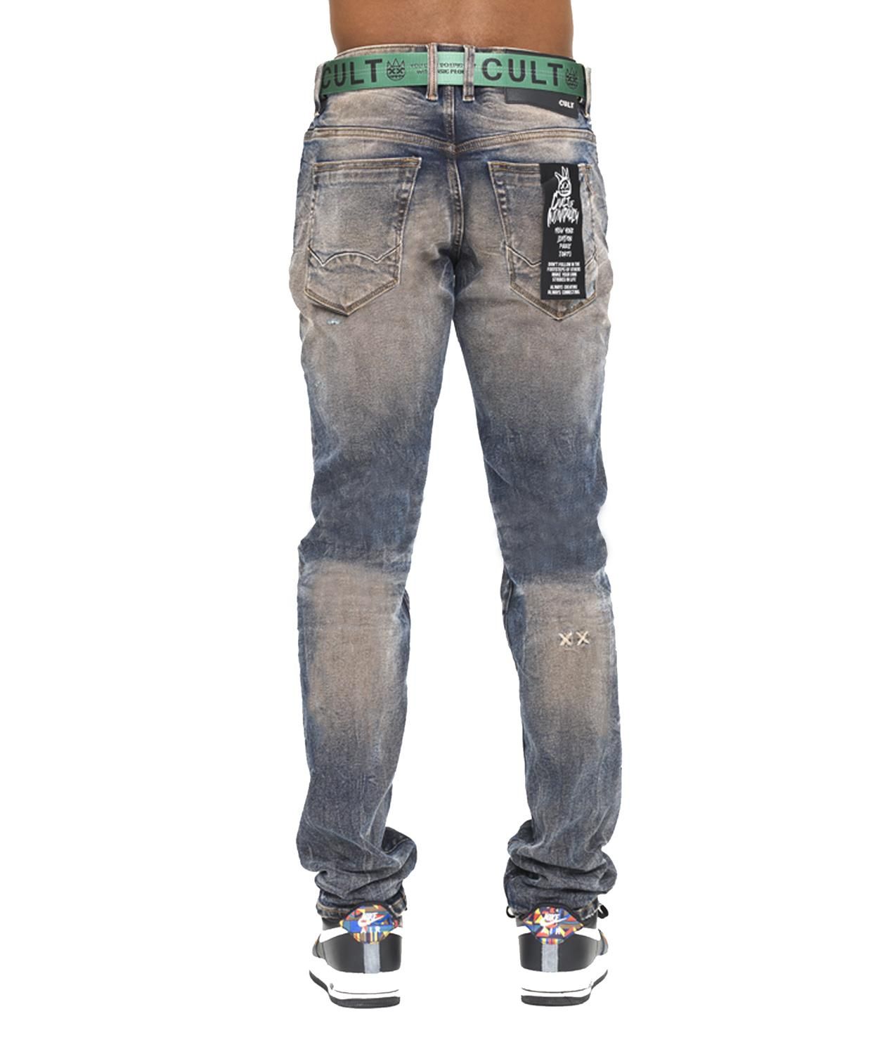 Rocker Destruction Slim Jeans with Logo Belt sold by Lord & Taylor product image thumbnail 4